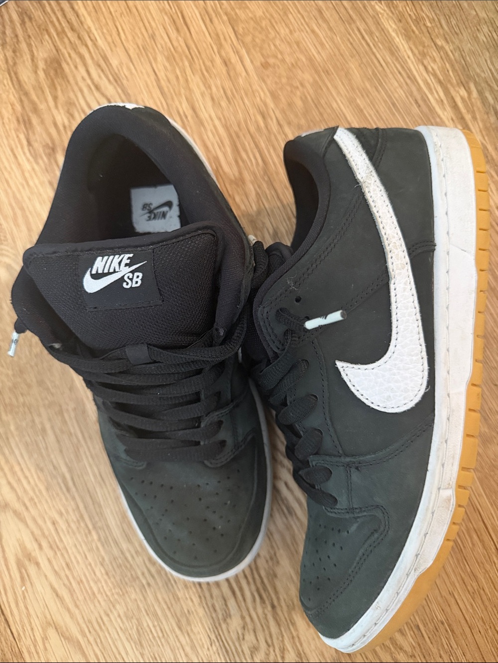 Nike SB Black White Gum Low Skate Sneakers. Used one time.